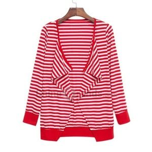 💥HOST PICK💥Red/White Stripe Cardigan